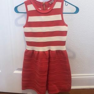 Coral and white stripe Juicy Couture girls dress L